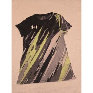 $80 NWT Under Armour Women's Running Fitted Shirt Size Medium Green Black Logo